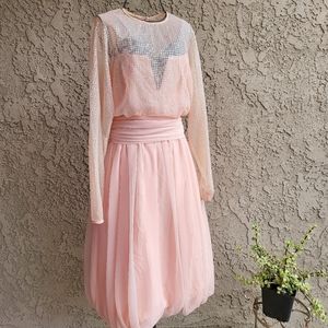 Vintage 1970s Lillie Rubin Cocktail Midi Dress